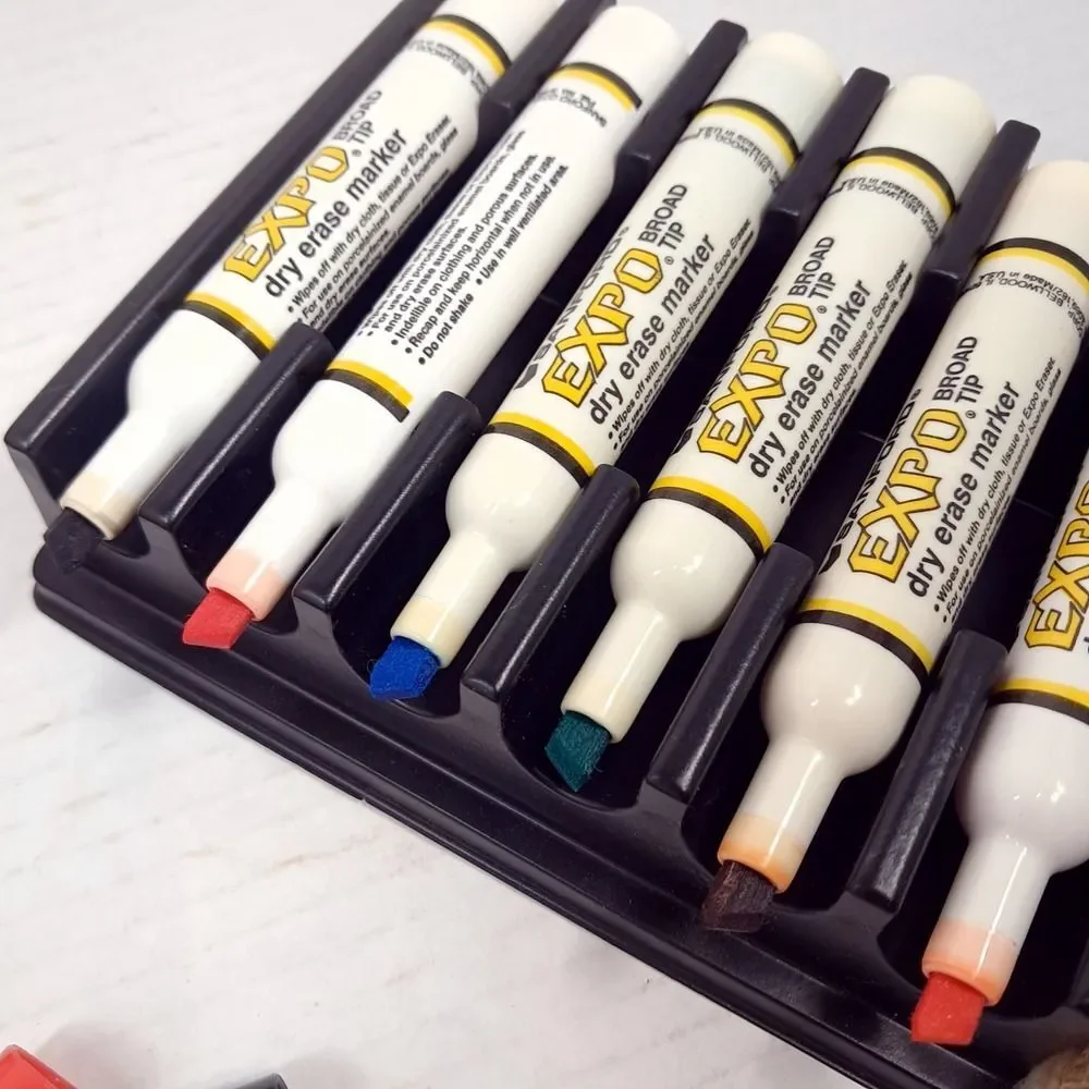 Vintage EXPO Dry-Erase Markers 6 Pack‎ Organizer Sanford 83056 Broad tip POTENT